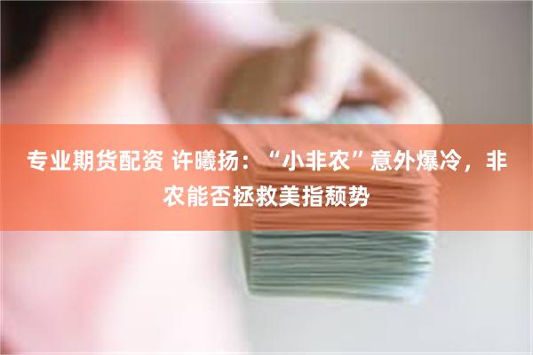 专业期货配资 许曦扬：“小非农”意外爆冷，非农能否拯救美指颓势